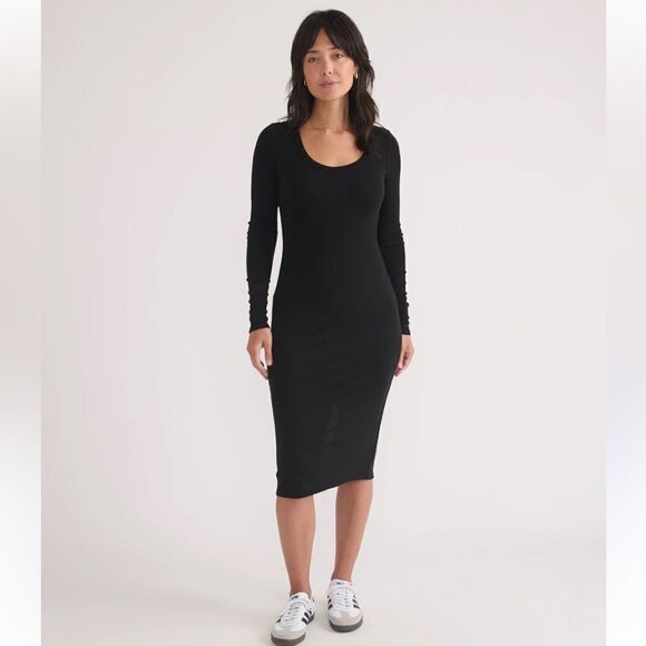 Marine Layer Dresses & Skirts - Marine Layer Lexi Rib Long Sleeve Midi Dress